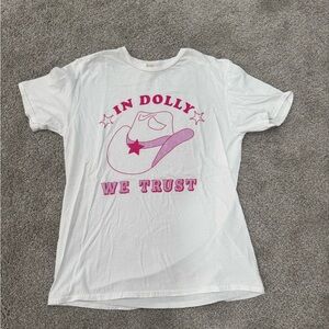 White T-Shirt with Pink Graphic